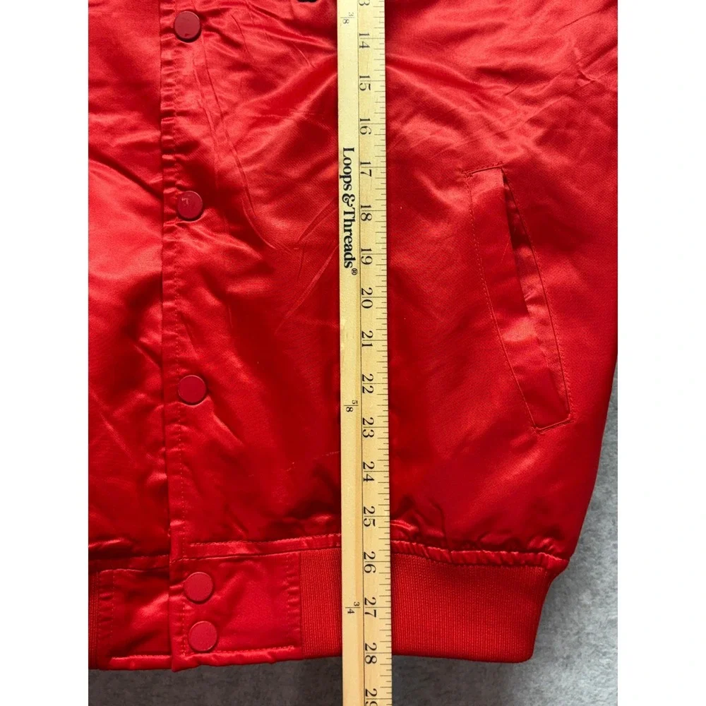 Looney Tunes Taz Red Satin Bomber Jacket Aint No Saint Tazmanian Devil Large